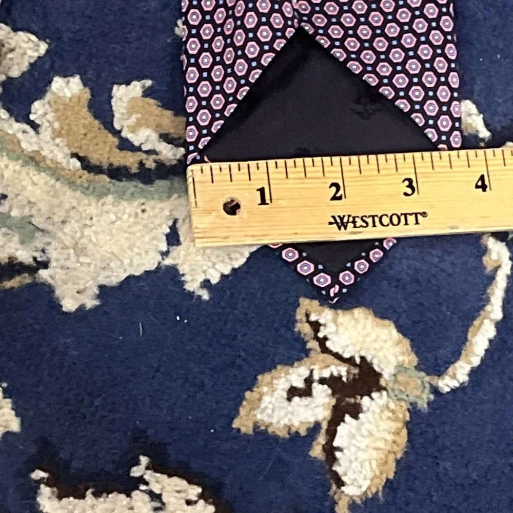 NWT Brooks Brothers pink & blue Foulard Medallion Print Silk Twill Tie Italy USA